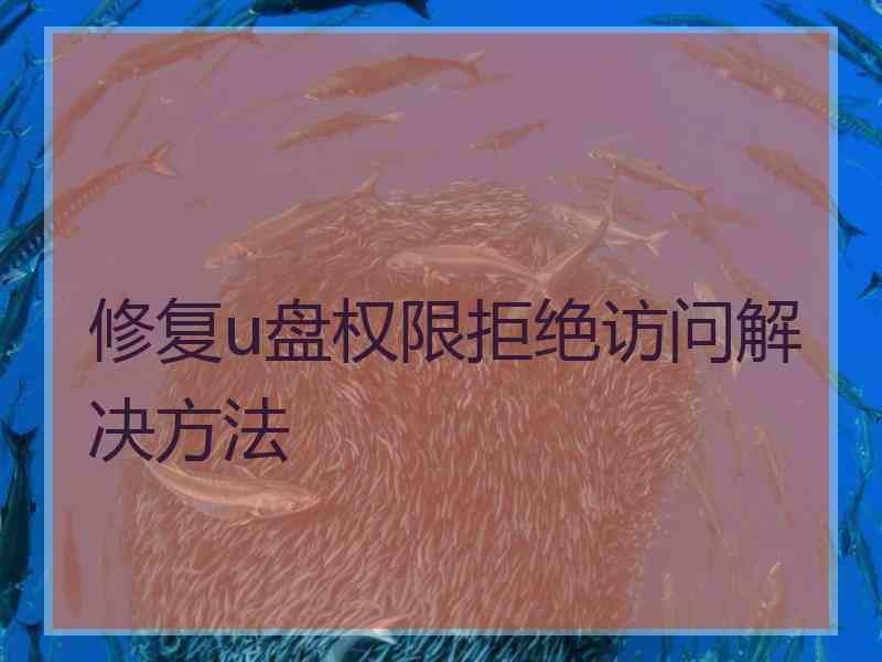 修复u盘权限拒绝访问解决方法