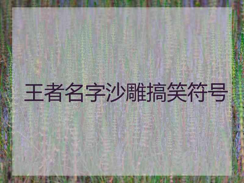 王者名字沙雕搞笑符号