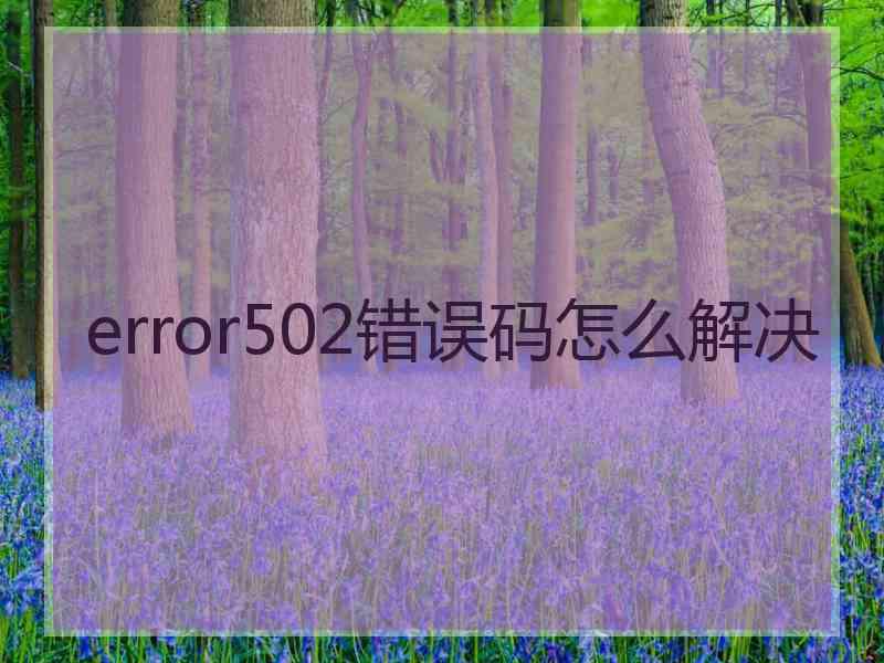 error502错误码怎么解决