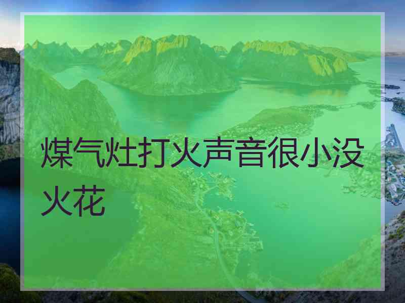 煤气灶打火声音很小没火花