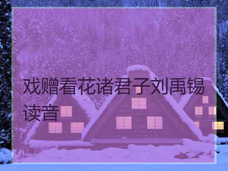 戏赠看花诸君子刘禹锡读音