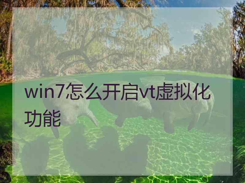 win7怎么开启vt虚拟化功能