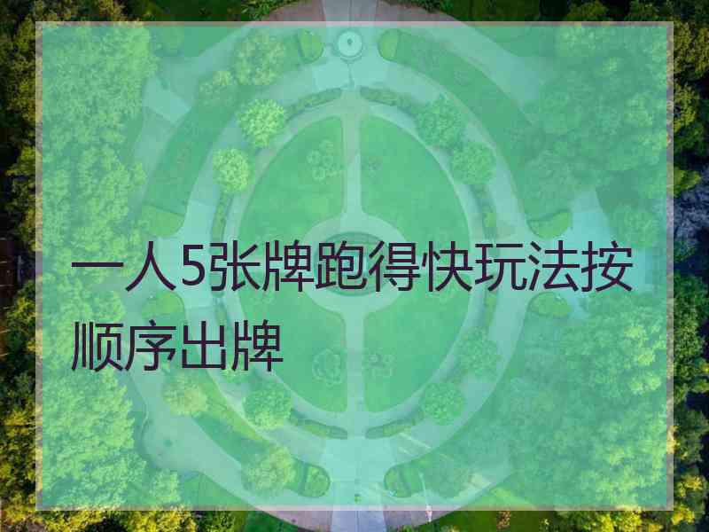 一人5张牌跑得快玩法按顺序出牌