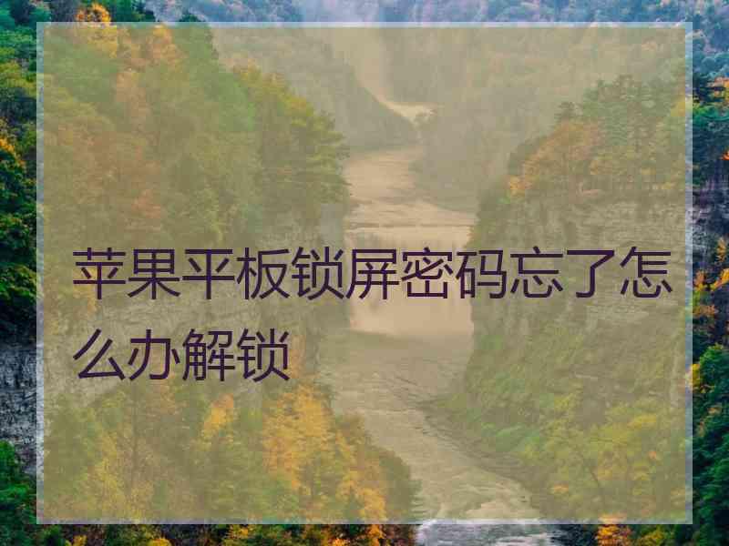 苹果平板锁屏密码忘了怎么办解锁