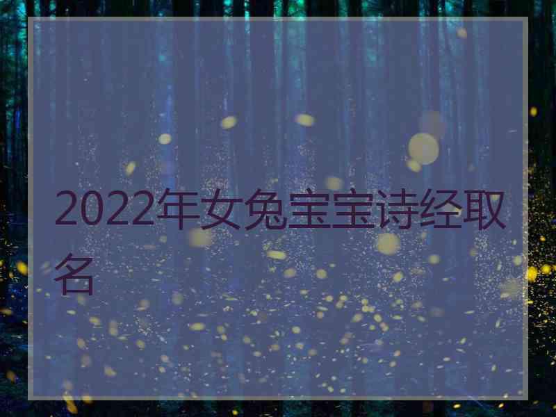 2022年女兔宝宝诗经取名