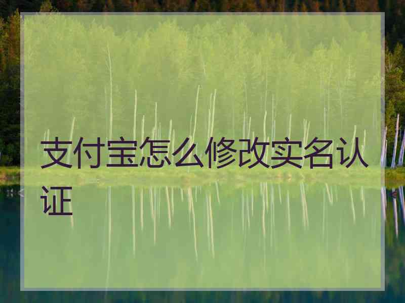 支付宝怎么修改实名认证