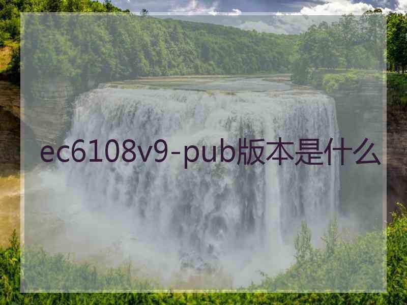 ec6108v9-pub版本是什么