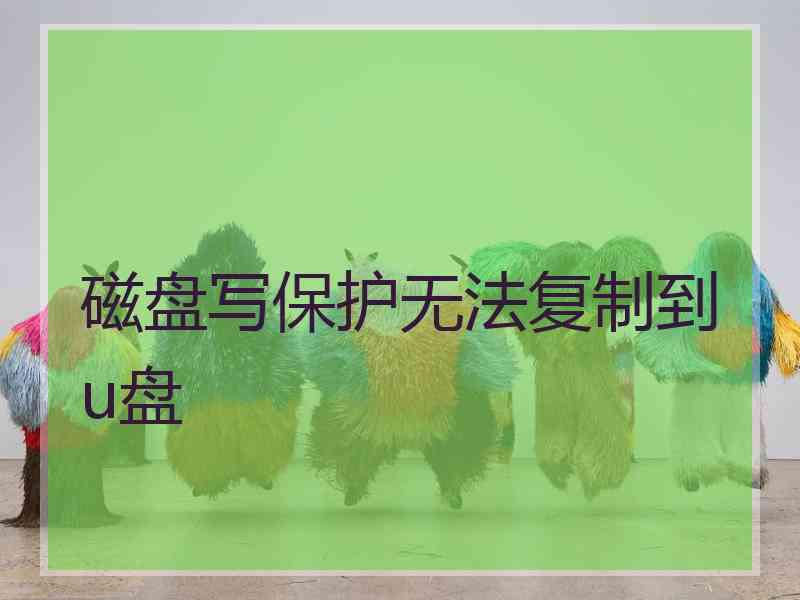 磁盘写保护无法复制到u盘