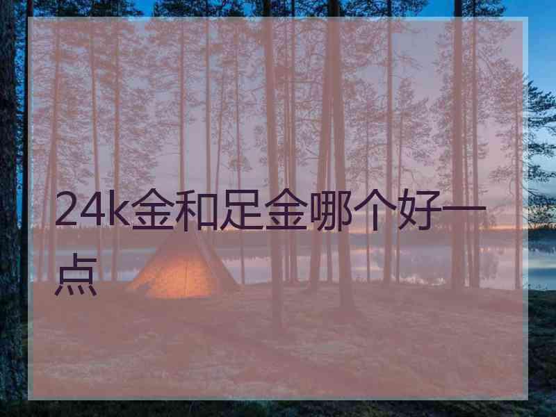 24k金和足金哪个好一点