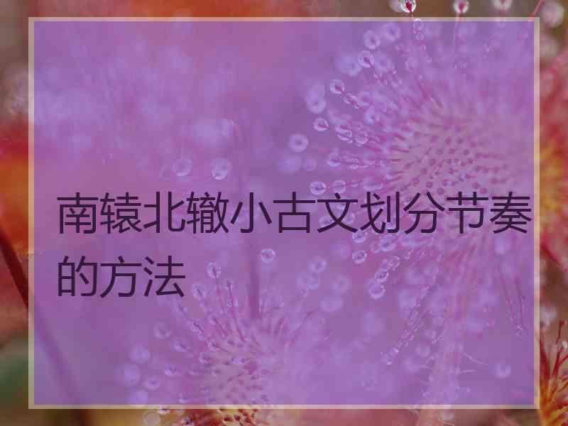 南辕北辙小古文划分节奏的方法