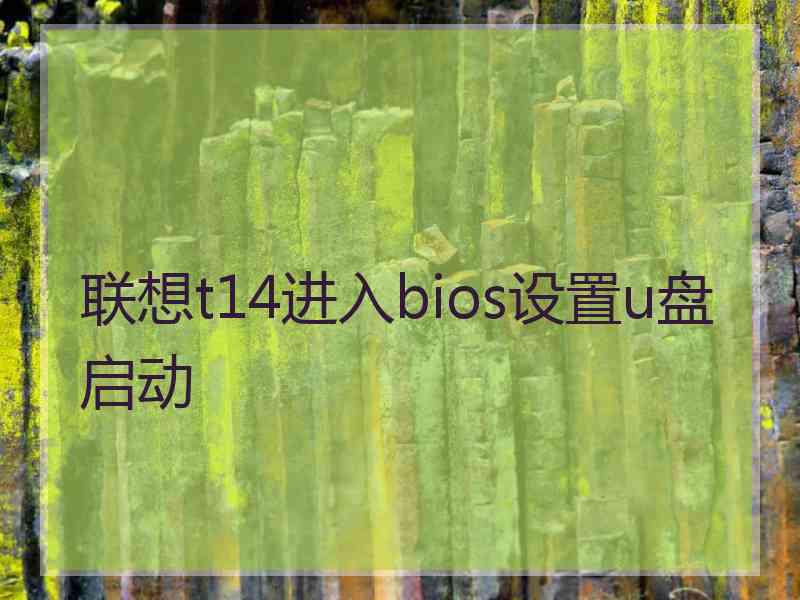 联想t14进入bios设置u盘启动