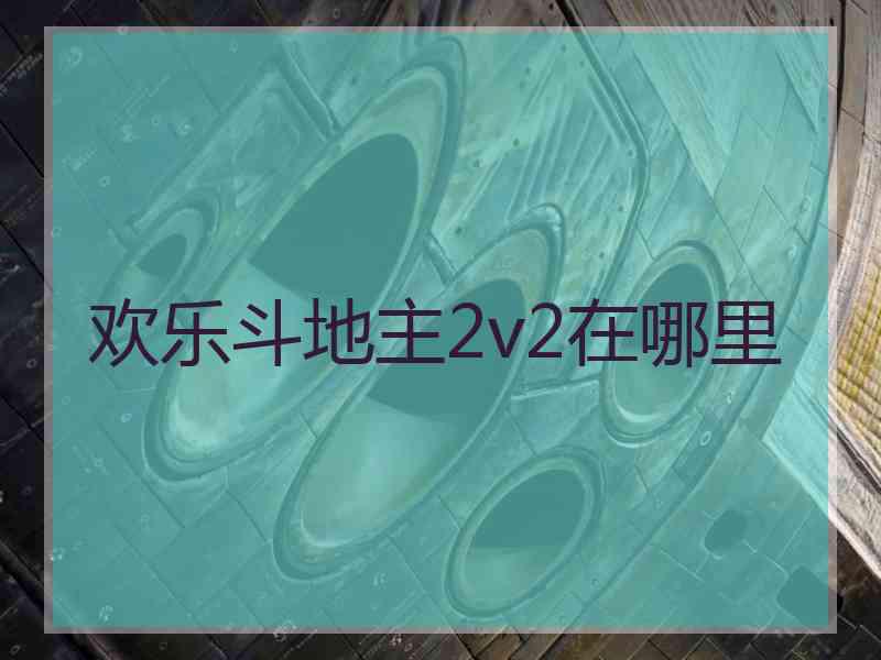 欢乐斗地主2v2在哪里