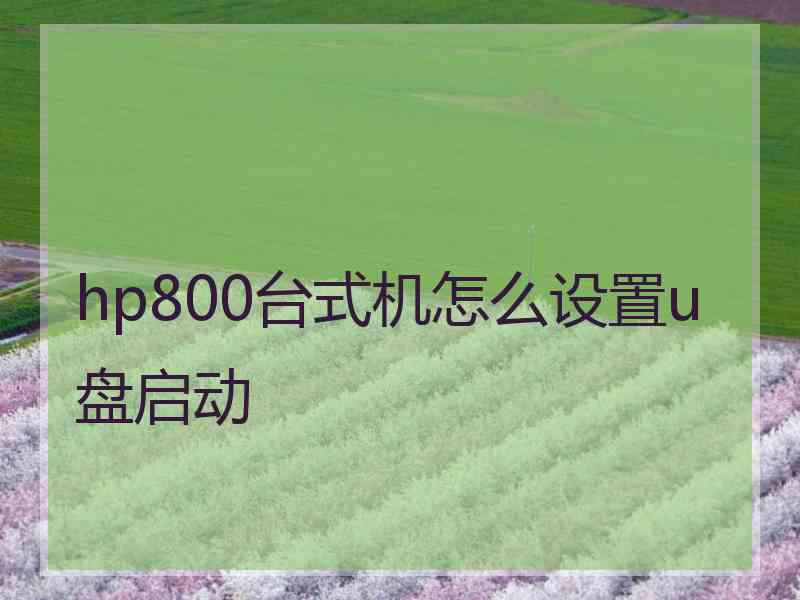 hp800台式机怎么设置u盘启动