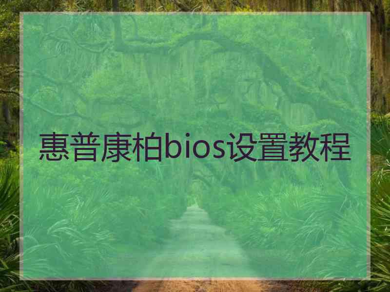 惠普康柏bios设置教程