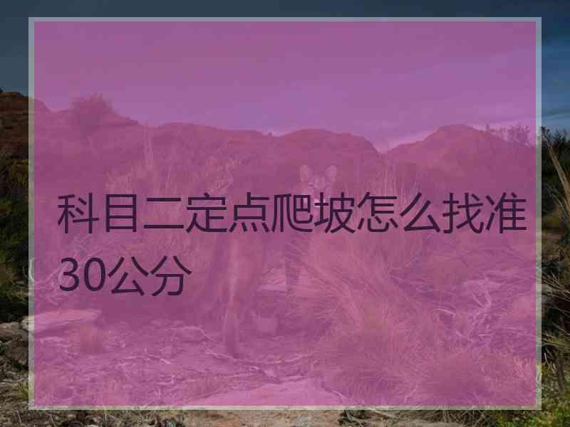 科目二定点爬坡怎么找准30公分