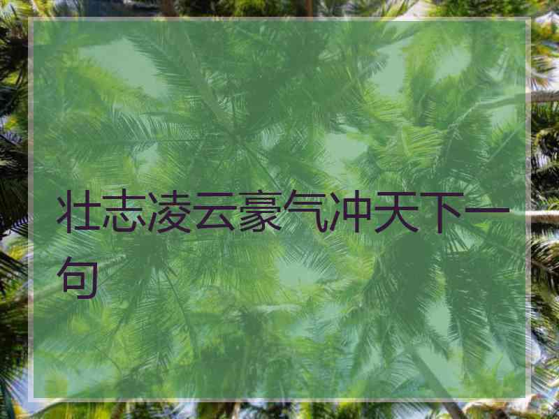 壮志凌云豪气冲天下一句