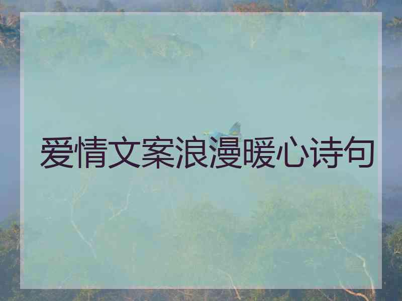 爱情文案浪漫暖心诗句