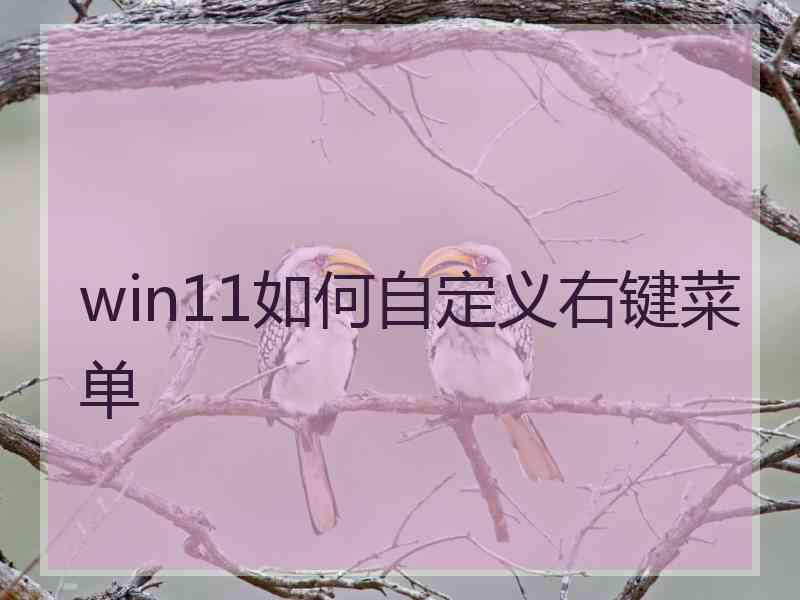 win11如何自定义右键菜单