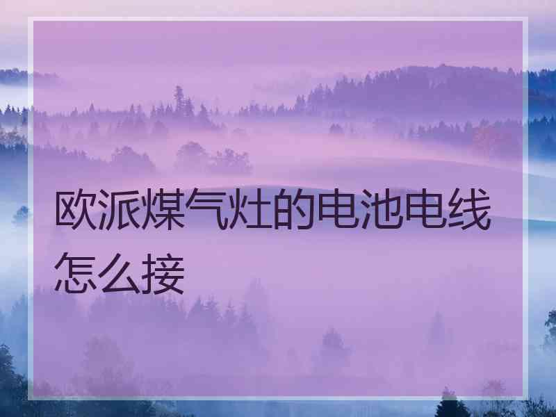 欧派煤气灶的电池电线怎么接