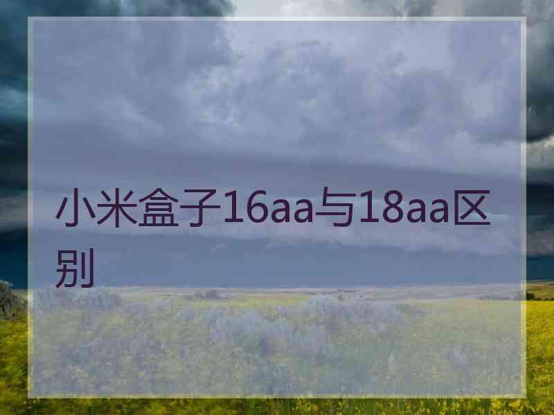 小米盒子16aa与18aa区别