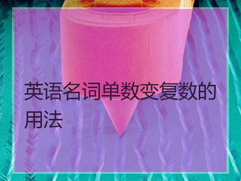 英语名词单数变复数的用法