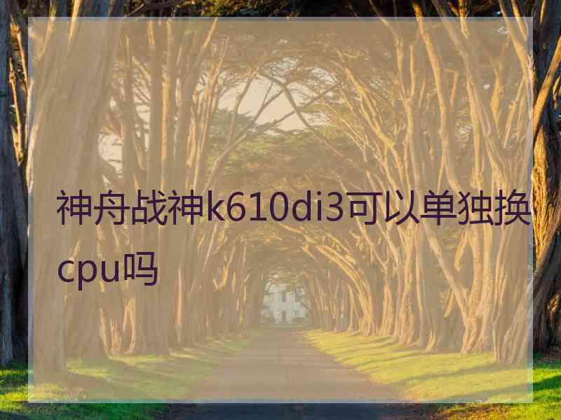 神舟战神k610di3可以单独换cpu吗