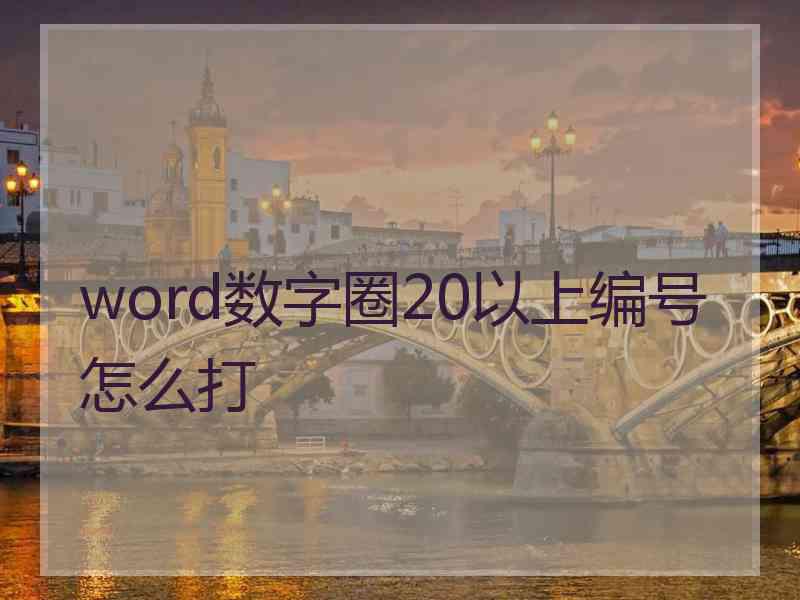 word数字圈20以上编号怎么打