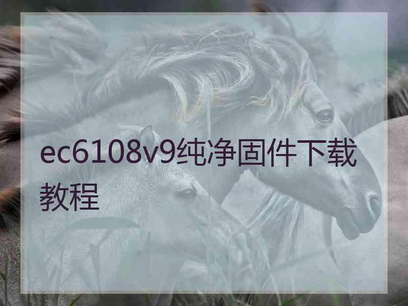 ec6108v9纯净固件下载教程