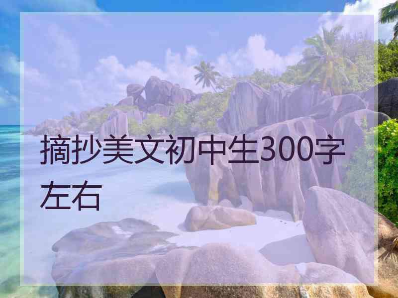 摘抄美文初中生300字左右