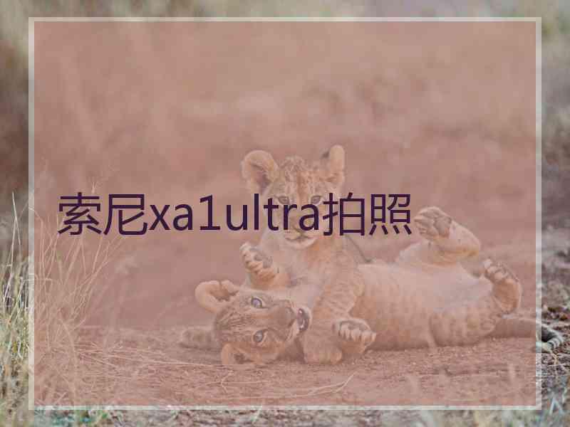 索尼xa1ultra拍照