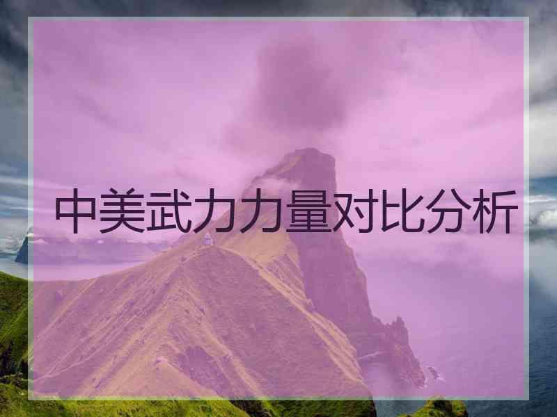 中美武力力量对比分析