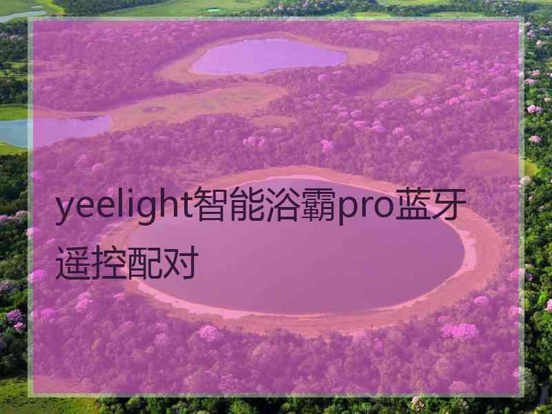 yeelight智能浴霸pro蓝牙遥控配对