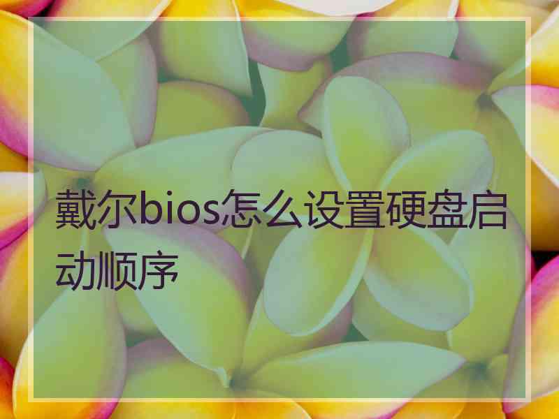 戴尔bios怎么设置硬盘启动顺序