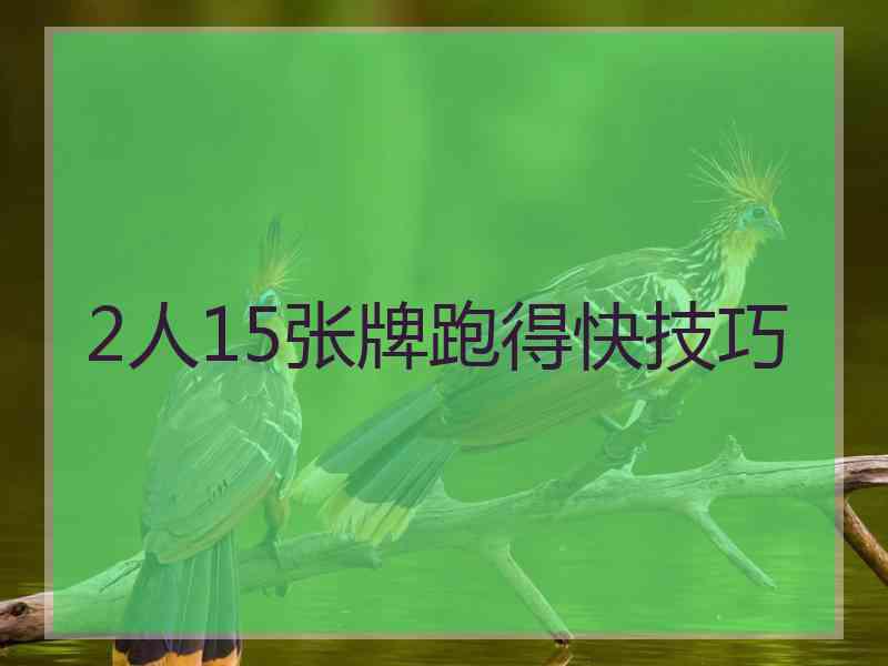 2人15张牌跑得快技巧