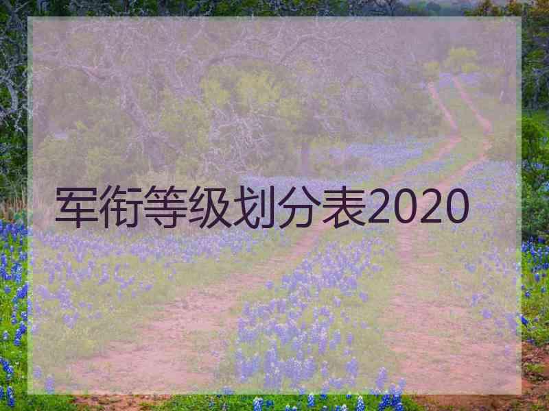 军衔等级划分表2020