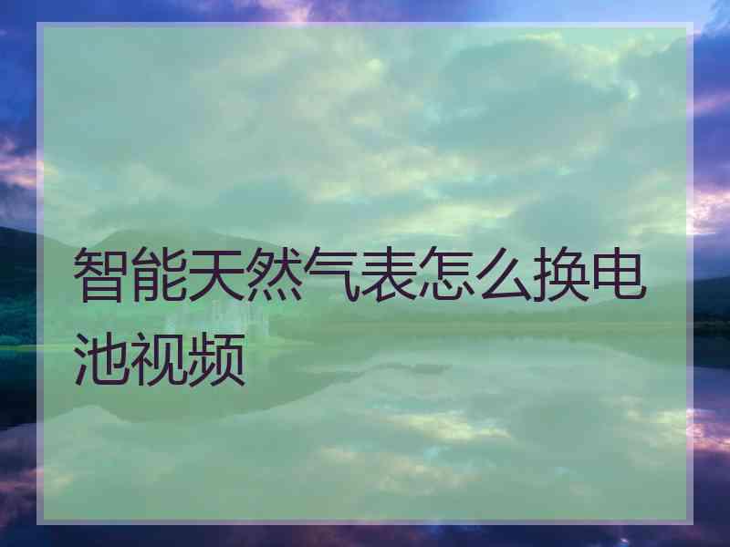 智能天然气表怎么换电池视频