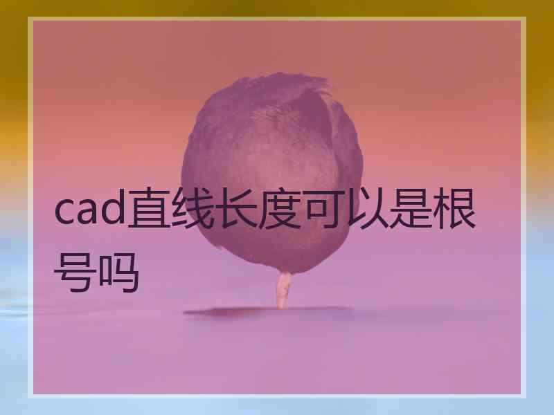 cad直线长度可以是根号吗