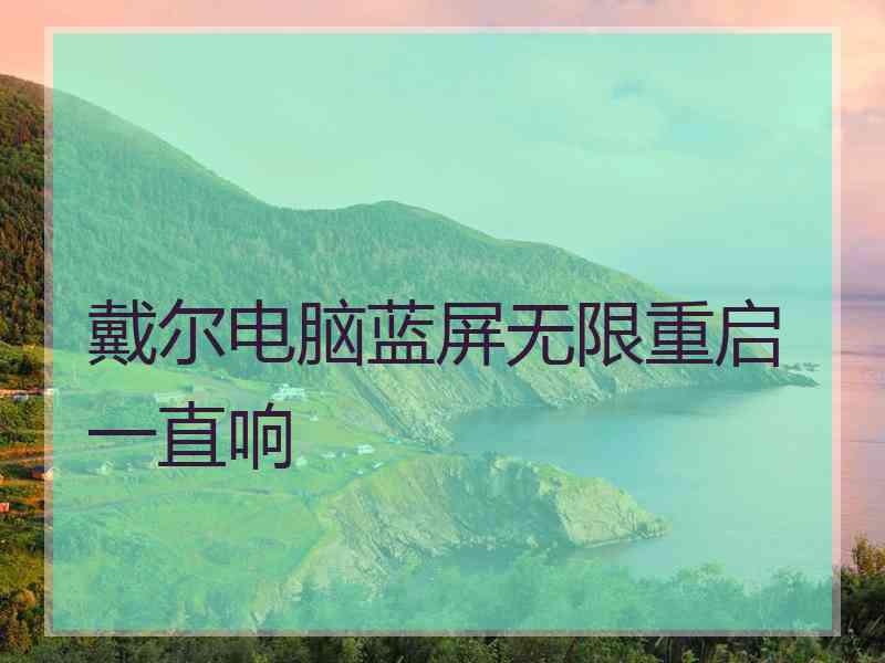 戴尔电脑蓝屏无限重启一直响